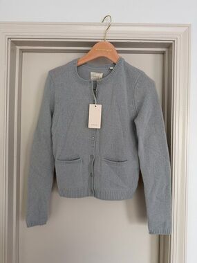 DoenThea Cashmere Cardigan Eucalyptus NWT NEW Small 100% Cashmere Button Front